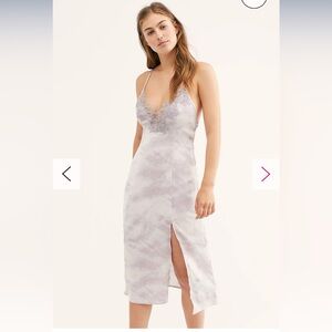 FREE PEOPLE Chasing Shadows Slip Dress  blue gray size S